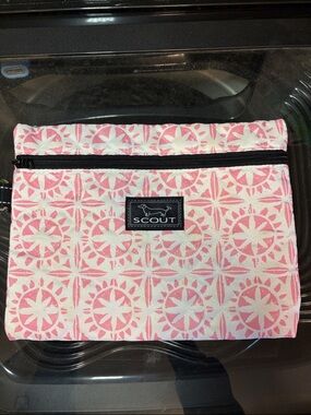 Scout Pink/White Lined Cosmetic Bag